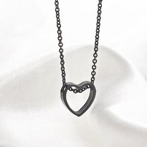 Black Chain with Heart Pendant